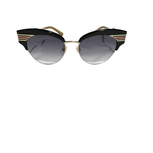 GUCCI Black Cat-Eye Web Accent Sunglasses GG0283S - Picture 4 of 9